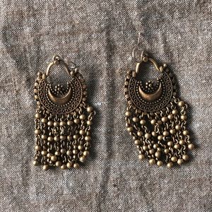 Anthropologie Lightweight brass tribal earrings